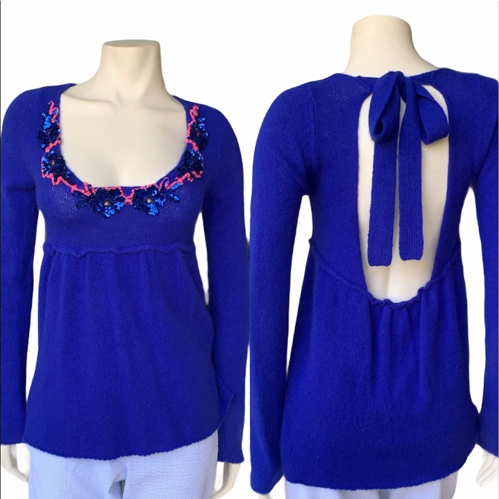 Free People Sunday Soft Open Back Sequined Dressy Blouse Women’s Sequins Top
